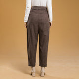 Plaid Oversized Carrot Brown Pants Pants Lassiva Collection 