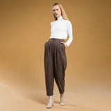 Plaid Oversized Carrot Brown Pants Pants Lassiva Collection 