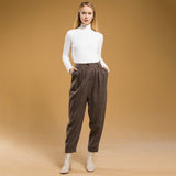 Plaid Oversized Carrot Brown Pants Pants Lassiva Collection S Plaid brown 