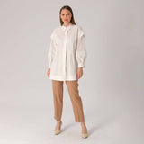 White Lantern Sleeve Blouse Shirt Lassiva Collection 