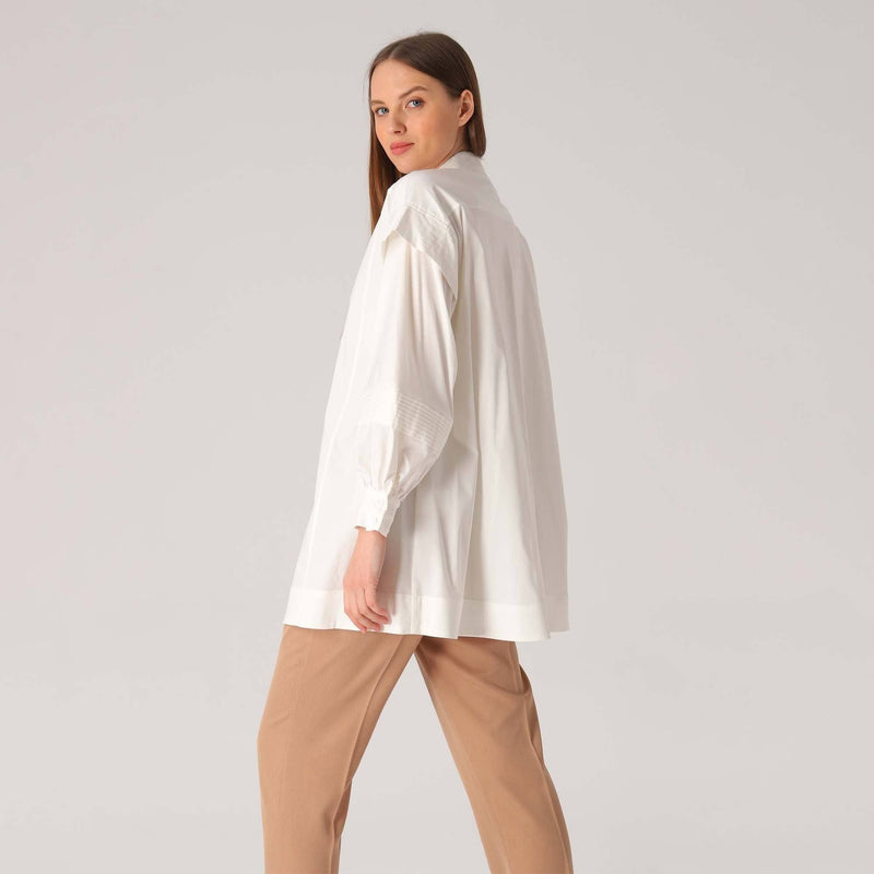 White Lantern Sleeve Blouse Shirt Lassiva Collection 
